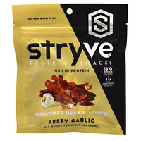 Stryve Foods Protein Snacks Gourmet Beef Biltong - Zesty Garlic - 2.25 oz - 856492007481