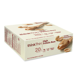 Think Products Think Thin Bar - Creamy Peanut Butter - 10 Bars - 753656701400
