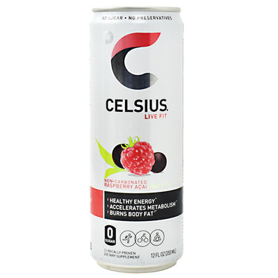 Celsius Non-Carbonated Celsius - Raspberry Acai Green Tea - 12 Cans - 889392010565