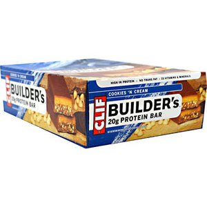 Clif Bar Builders Cocoa Dipped Double Decker Crisp Bar - Cookies N Cream - 12 Bars - 722252600400