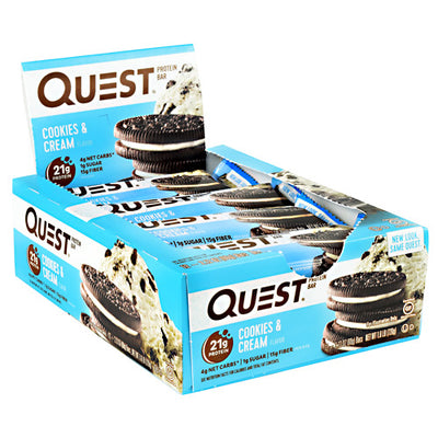 Quest Nutrition Quest Protein Bar - Cookies & Cream - 12 Bars - 888849000029