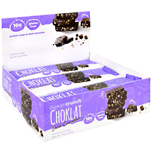 Power Crunch Choklat Crunch Protein Crisps - Dark Chocolate - 12 Bars - 644225222306