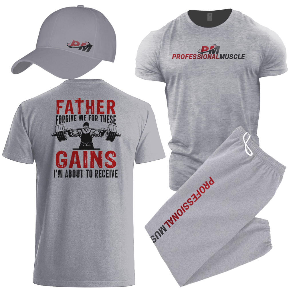 Father Forgive Me Combo - Shirt, Sweats and Cap
