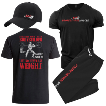 Heavy-Ass Weights Combo - Shirt, Sweats and Cap