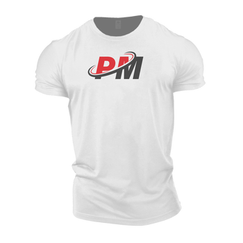 PM Tshirt White & Red Logo